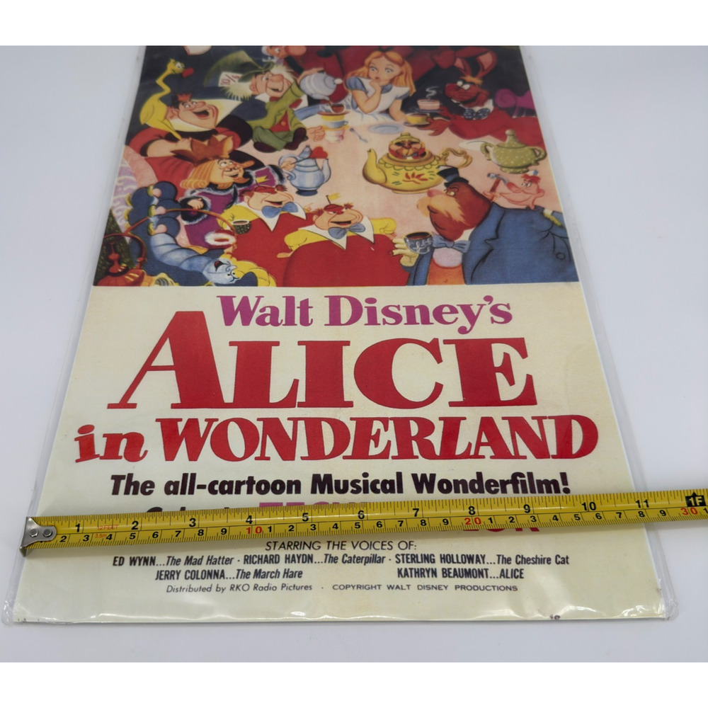 1951 Disney Alice In Wonderland Movie Poster 11X17 Mad Hatter Tea Party - Picture 4 of 6